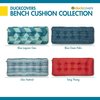 Duck Covers Indoor/Outdoor Bench Cushion, 48 x 18 x 5", Blue Lagoon Geo DCBLBN48185